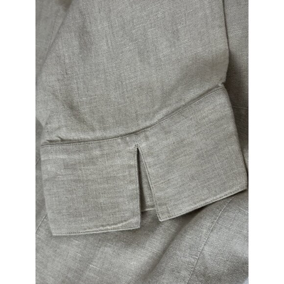 Style &Co 2X Oatmeal Linen 3/4 Sleeve Button Down Tailored Fit Blouse Split Cuff - Picture 8 of 8